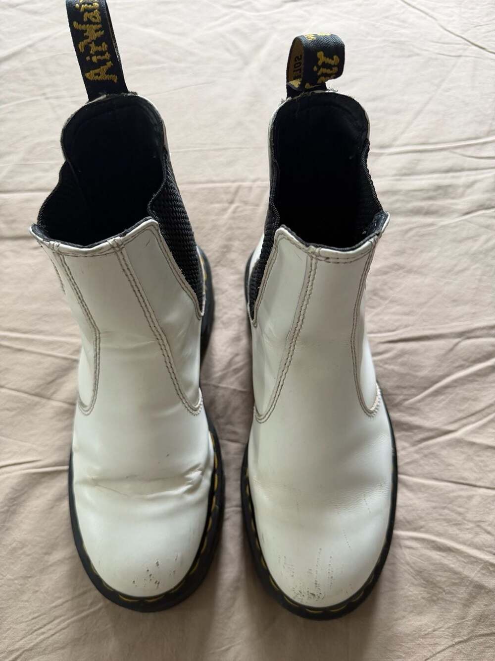 Dr. Martens 2976 Quad Women's Smooth Leather Platform Chelsea Boots White